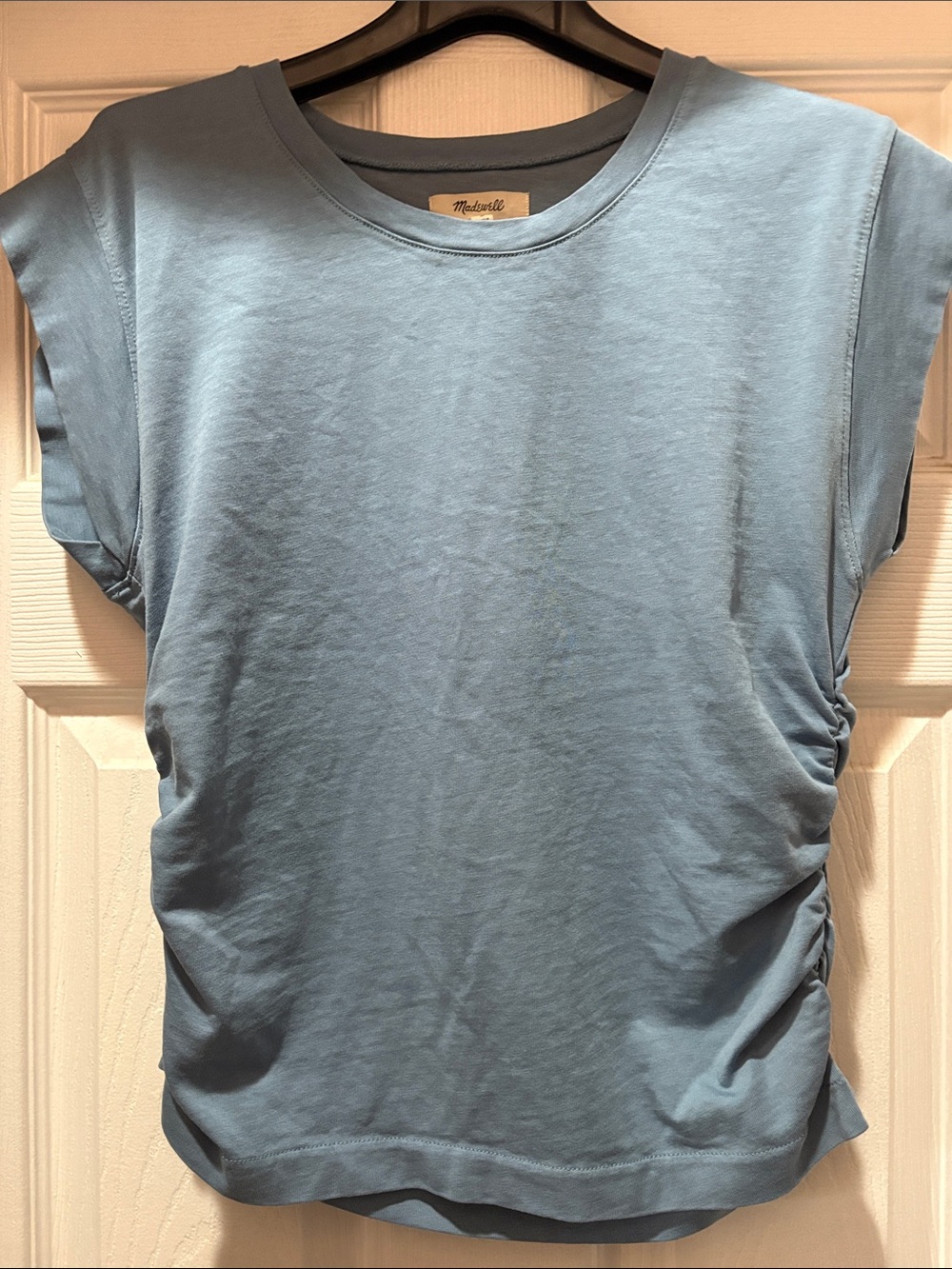 Madewell Light Blue Side-Ruched Short Sleeve Tee